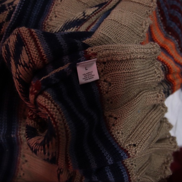 Multi colored knitted Toggle Oversized sweater - Picture 4 of 6